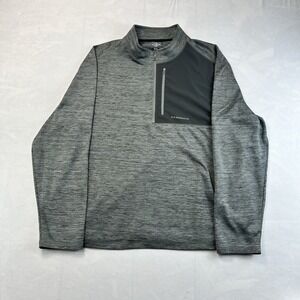 G.H. Bass & Co 1/4 Zip Pullover Men's XXL Gray Performance Stretch Pocket